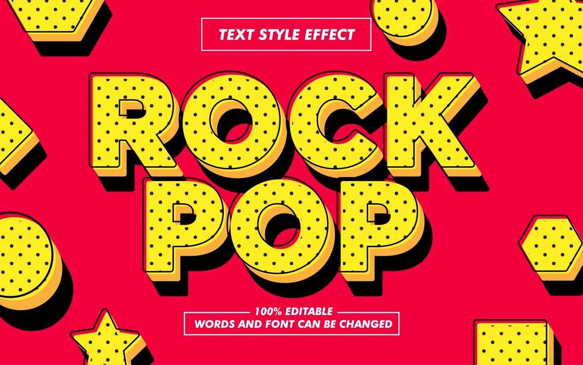 Yellow Black Polka Dot Text Effect