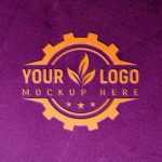 Yellow Logo Mockup on Violet Background