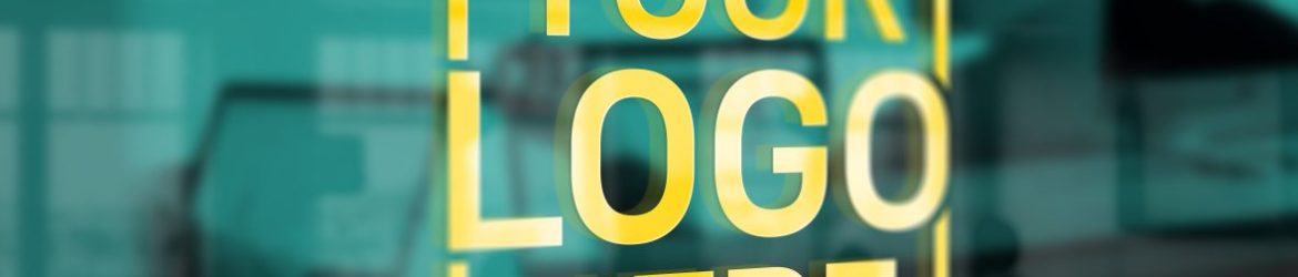 Yellow Office Window Logo Mockup