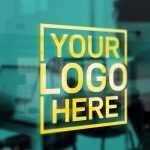 Yellow Office Window Logo Mockup
