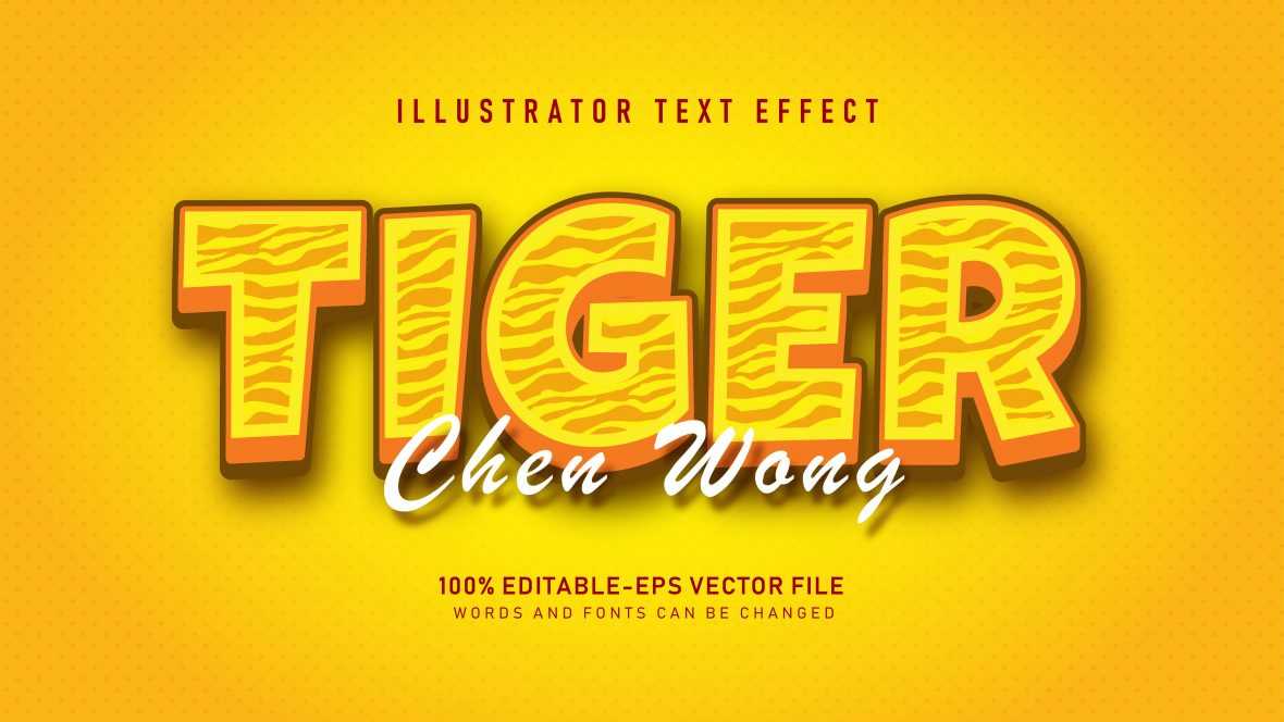 Yellow Tiger Skin Text Effect
