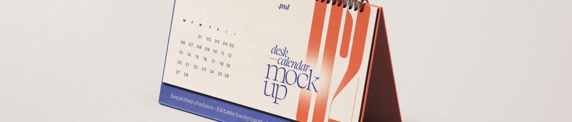 1 Free Horizontal Desk Calendar Mockup PSD 1 Free Horizontal Desk Calendar Mockup PSD