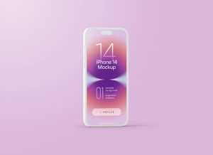 1 Free iPhone 14 Pro Clay Mockup PSD