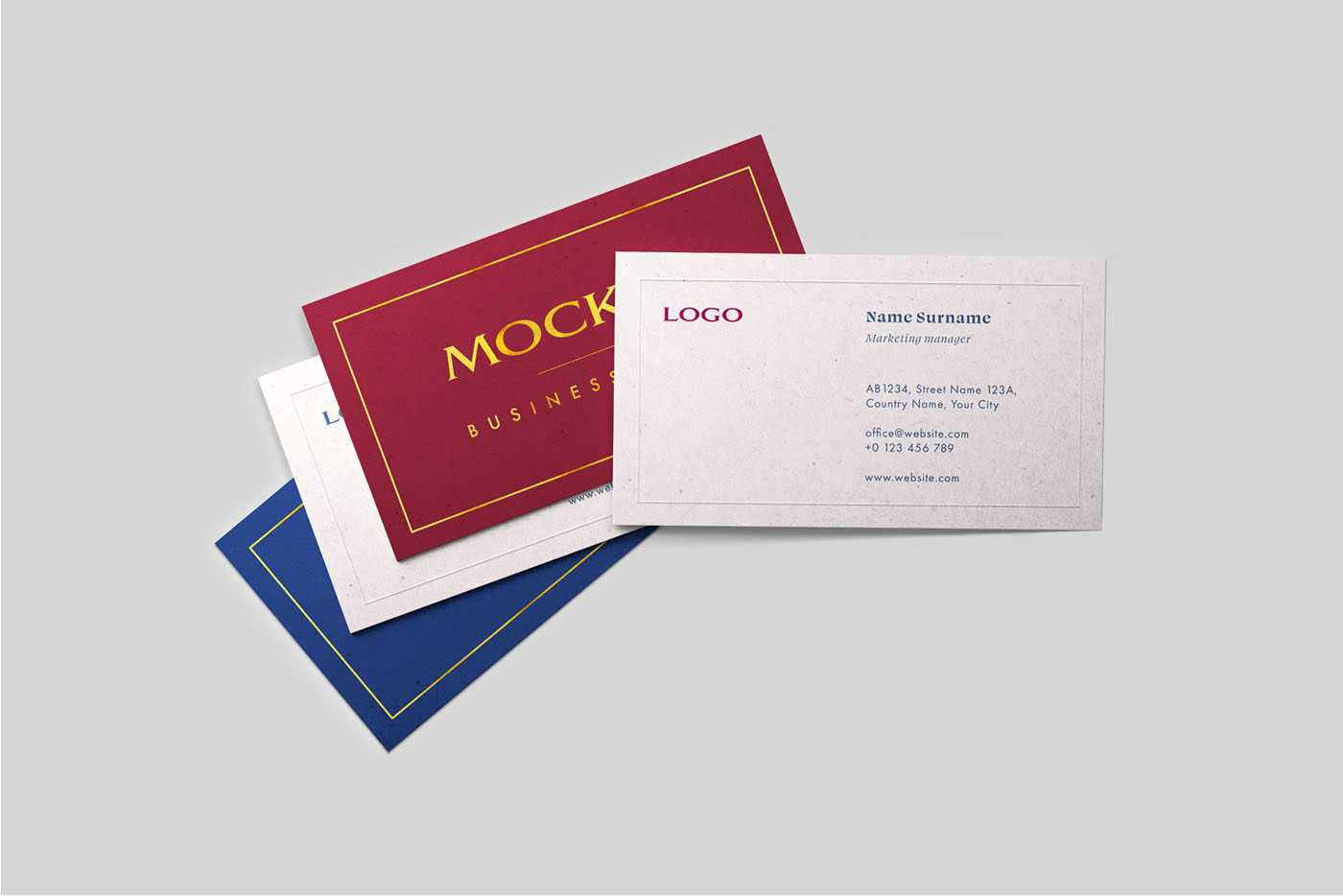 1 Free Laid Out Gold Foiled Business Card Mockup PSD
