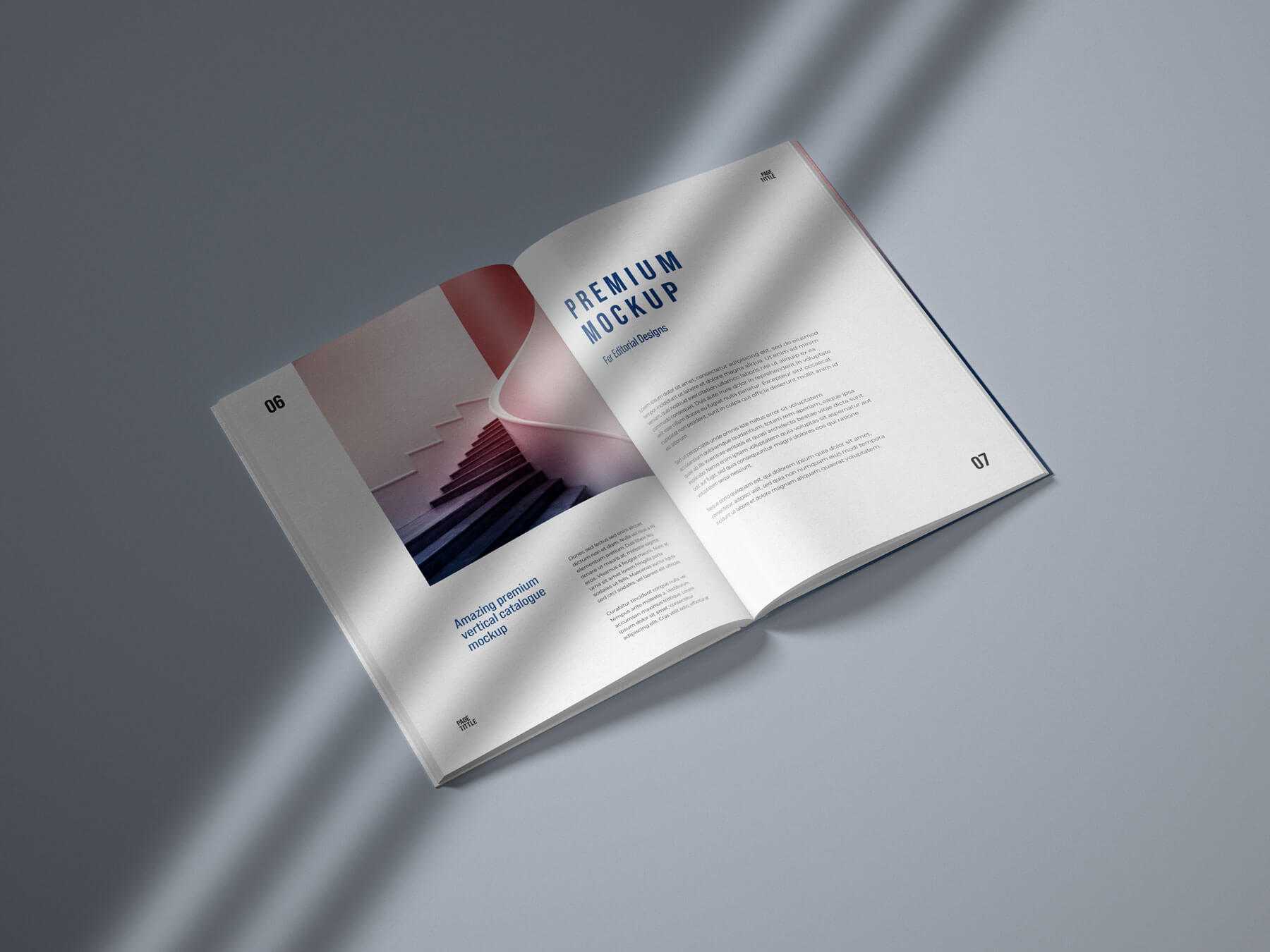 1 Free Vertical Catalogue and Magazine Mockup PSD