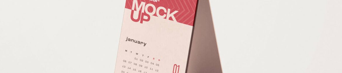 1 Free Vertical Desk Calendar Mockup