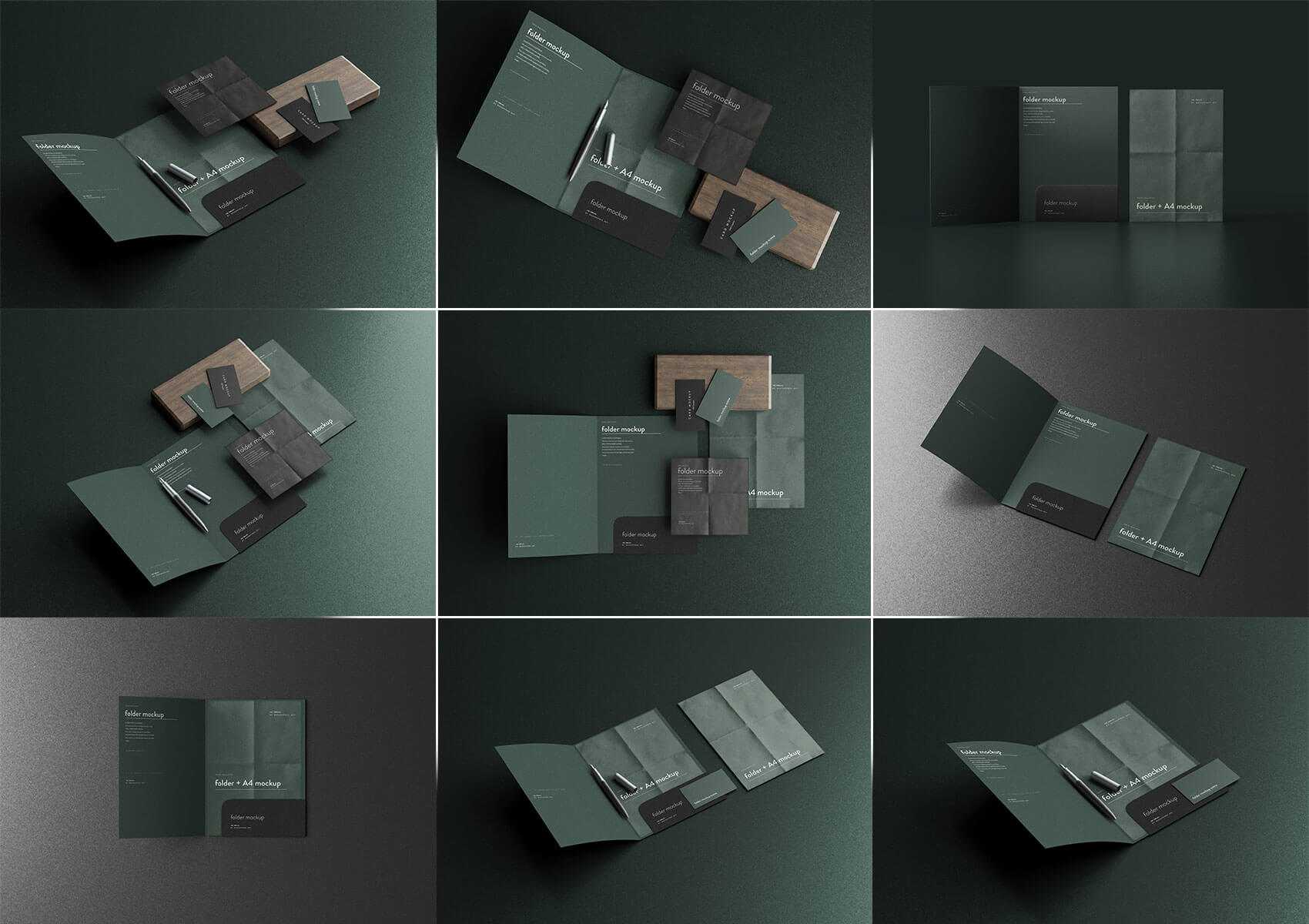 10 Free Single Pocket File Folder Stationery Mockups PSD Files