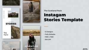 12 Free Scotland Instagram Stories Template PSD