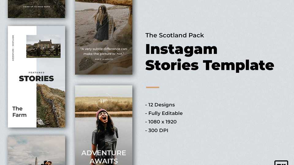 12 Free Scotland Instagram Stories Template PSD