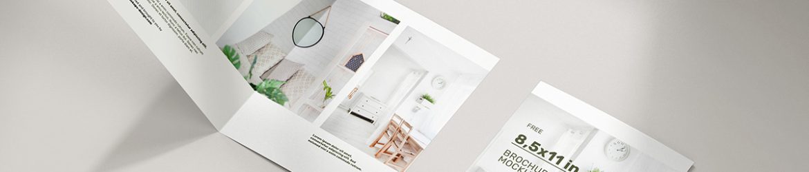 2 Folding Free Brochure Mockup 5 PSD set