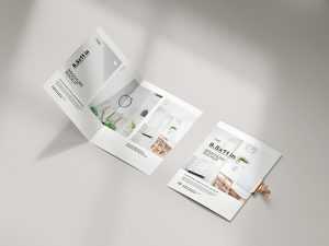 2 Folding Free Brochure Mockup 5 PSD set