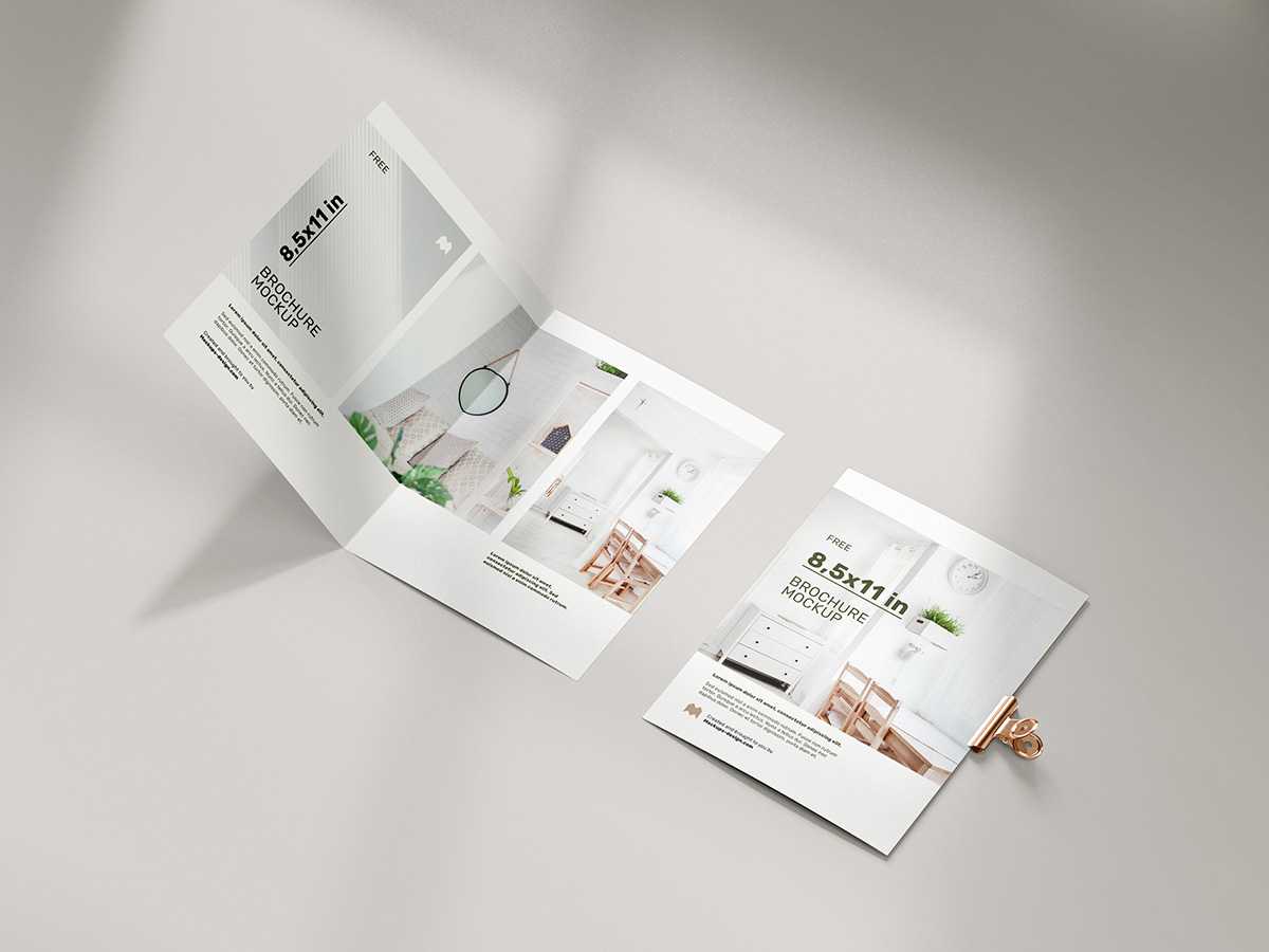 2 Folding Free Brochure Mockup 5 PSD set