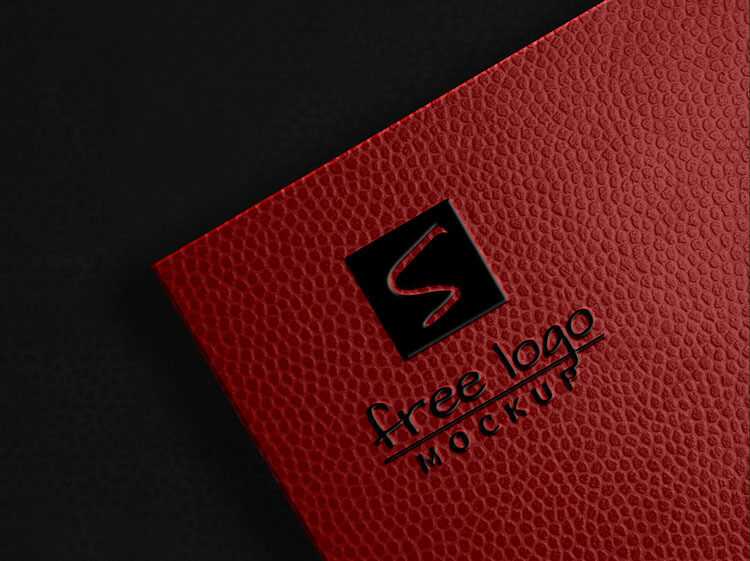 2 Free Embossed Logo Mockups on Bumpy Leather in Top View