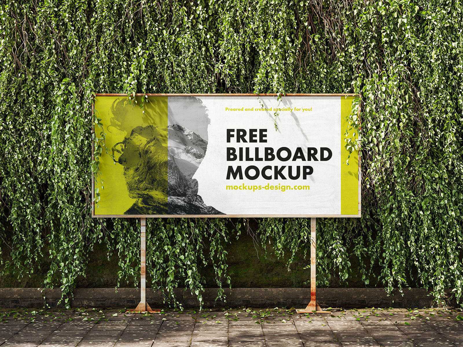2 Free Ivy Wall Billboard Mockup PSD Files