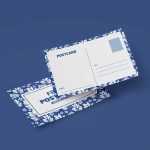 2 Free Post Cards Mockups PSD in Front and Back View