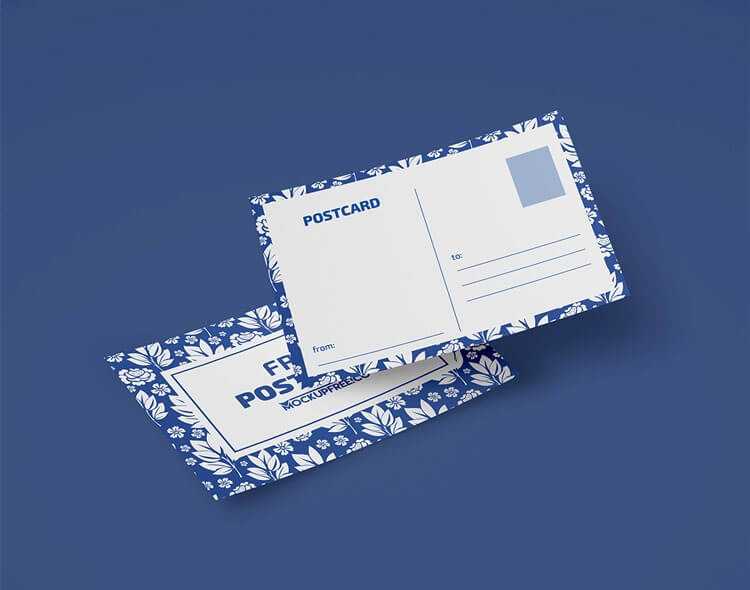 2 Free Post Cards Mockups PSD in Front and Back View