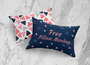 2 Free Rectangle Pillow Mockup PSD Set