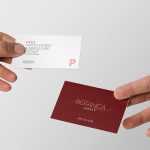 2 Hands Holding Business Card Mockup PSD
