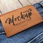2 Mockups Featuring Outside and Inside Clothing Tags on Jeans
