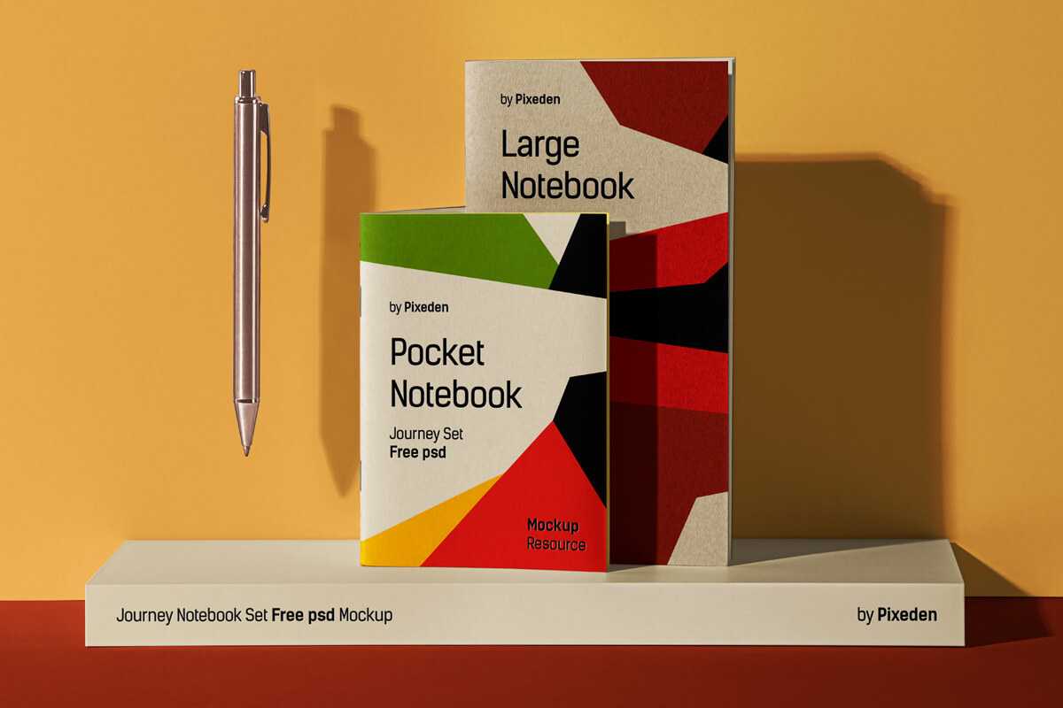 2 Notebooks Mockup Free PSD