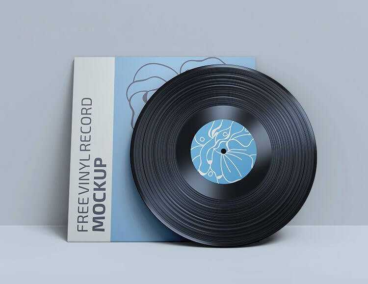 2 Photorealistic Vinyl Record Mockups PSD