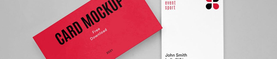 2 Vertical Business Cards Mockup PSD free