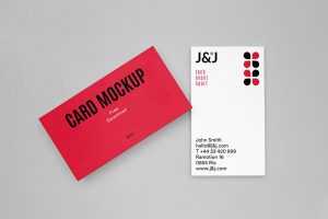 2 Vertical Business Cards Mockup PSD free