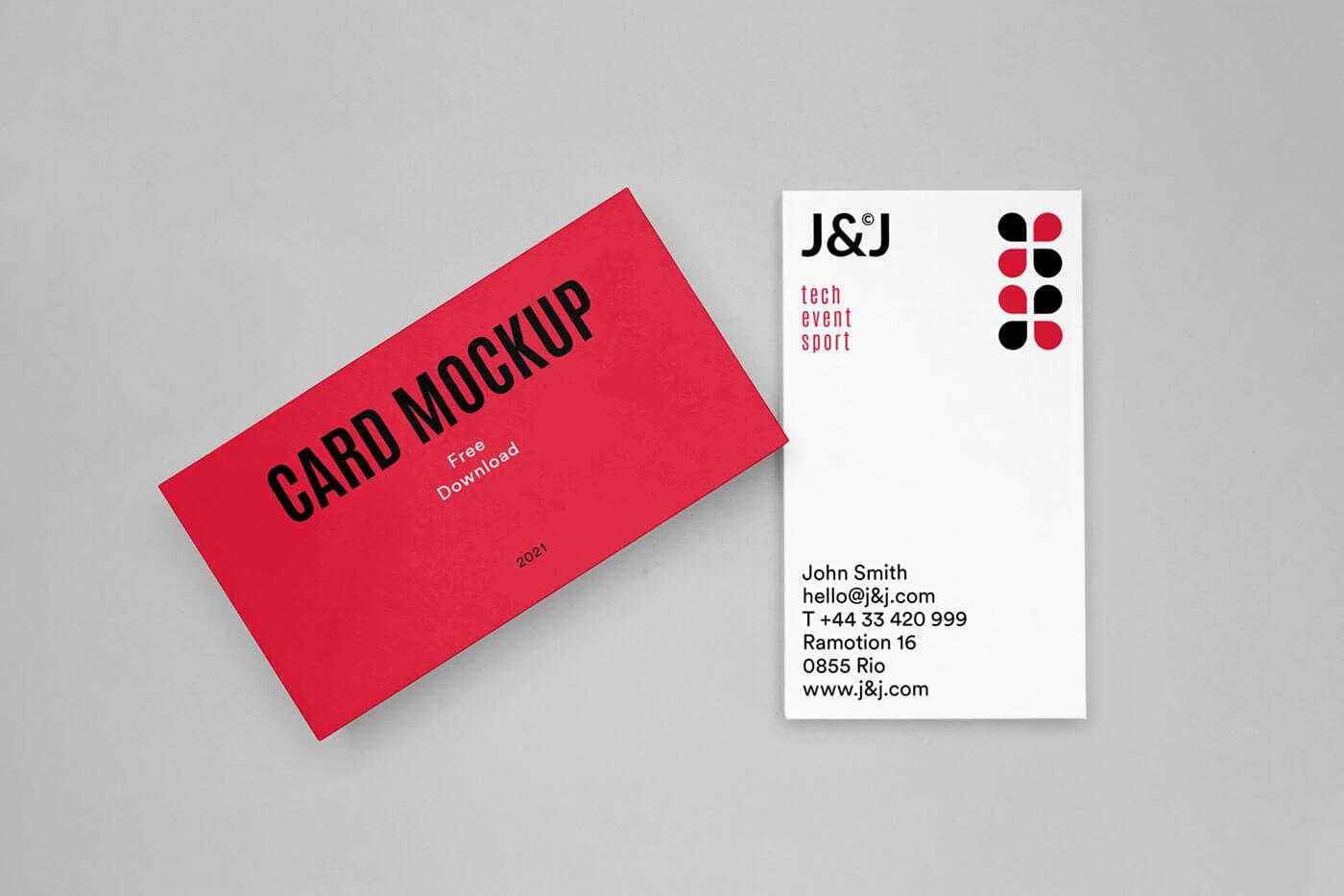 2 Vertical Business Cards Mockup PSD free