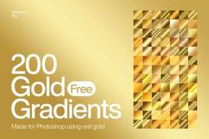 200 Gold effect Photoshop Gradients for Free