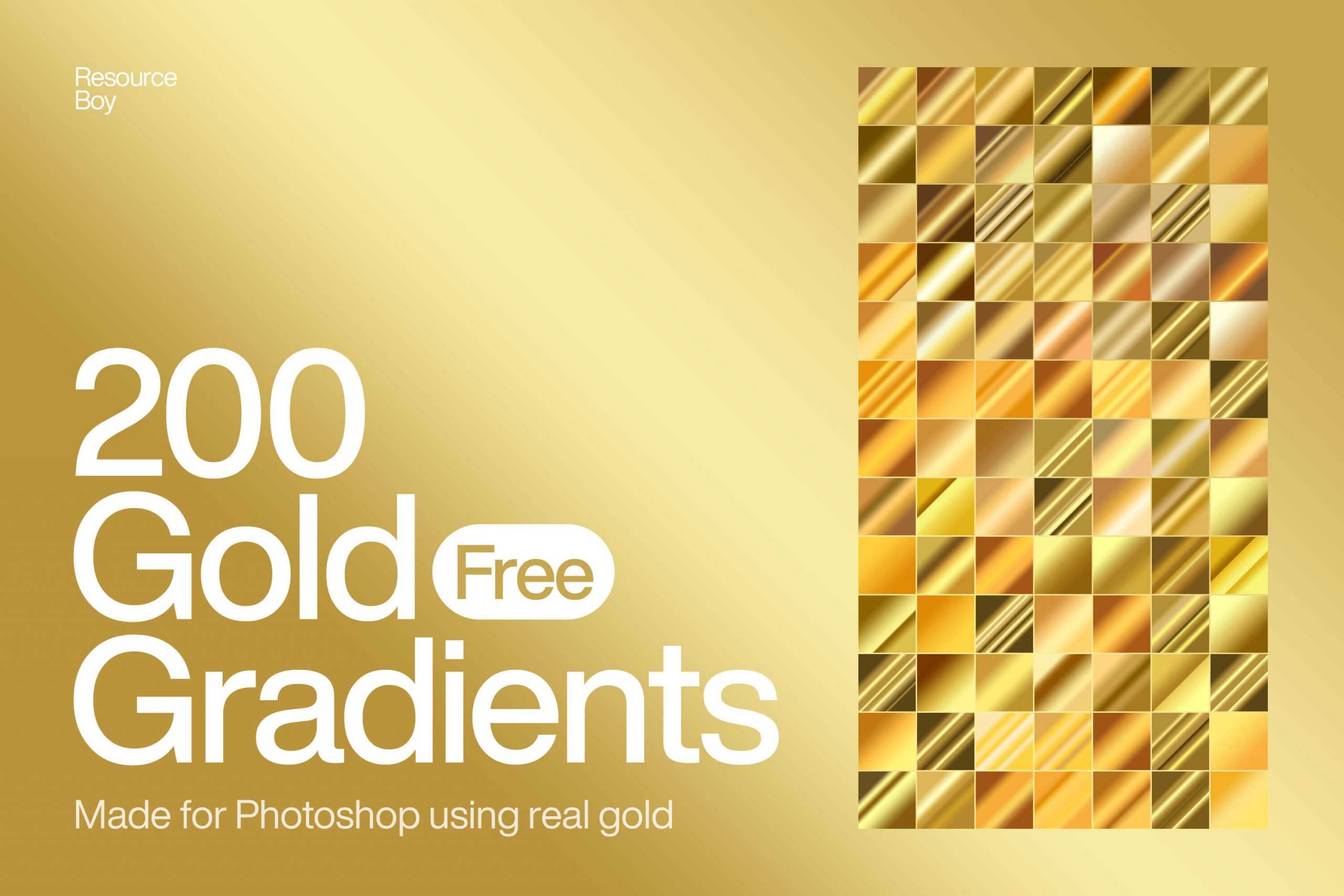 200 Gold effect Photoshop Gradients for Free
