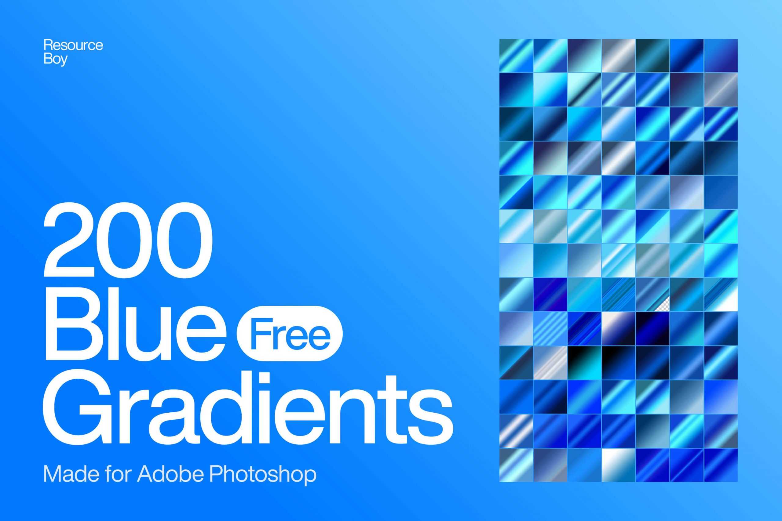 200 Shining Blue Free Photoshop Gradients