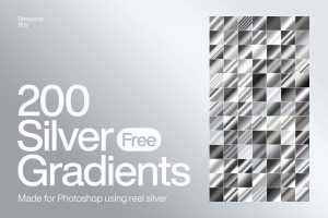 200 Silver Photoshop Gradients .grd file for free