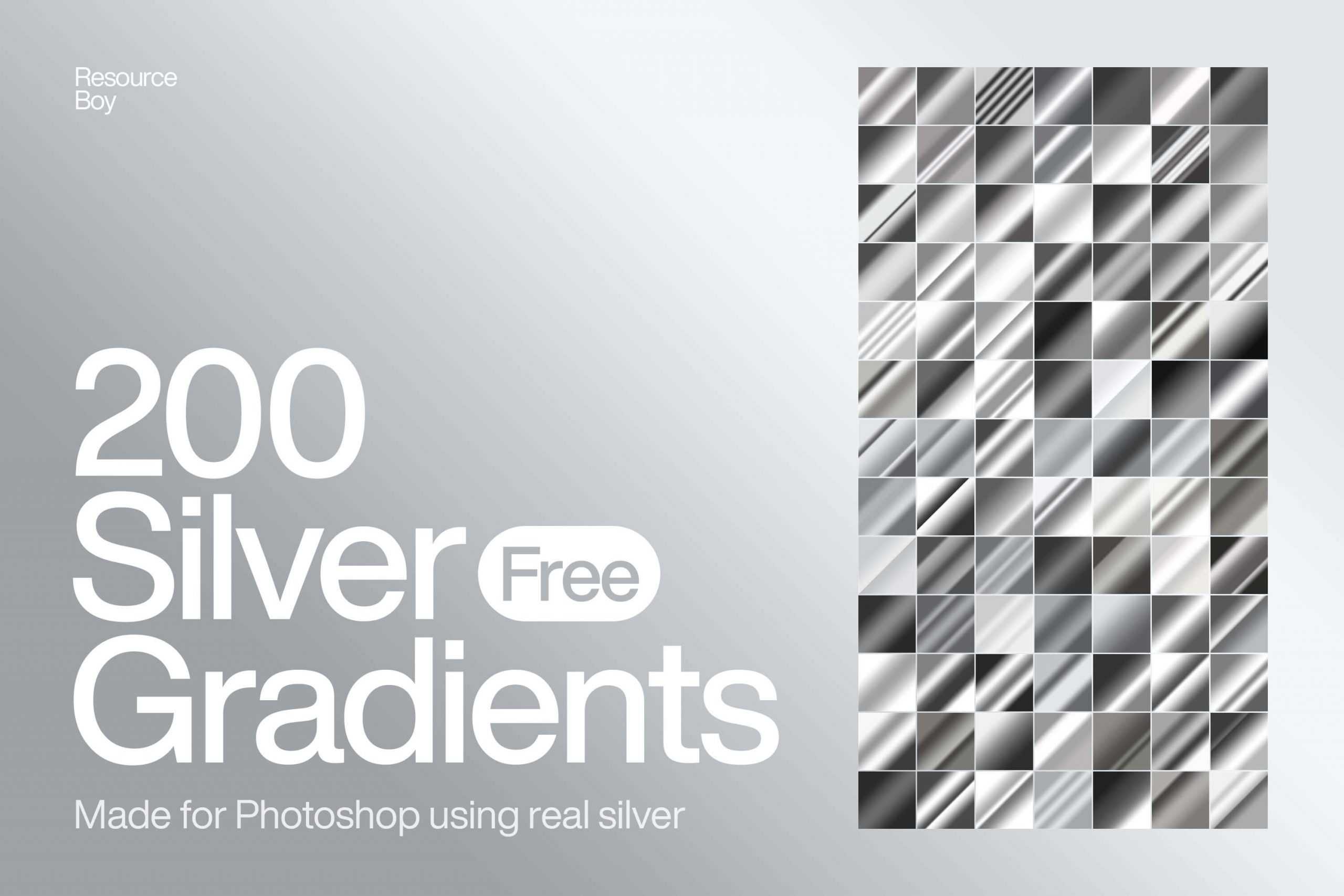 200 Silver Photoshop Gradients .grd file for free