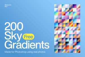 200 Sky Color Free Photoshop Gradients .GDR file