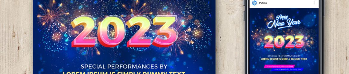 2023 Happy New Year Wish Social Media Post PSD Template free