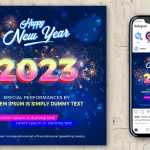 2023 Happy New Year Wish Social Media Post PSD Template free - Free PSD Download 2023 Happy New Year Wish Social Media Post PSD Template free