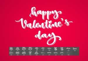 21 Valentine Calligraphy Brushes and Custom Shape