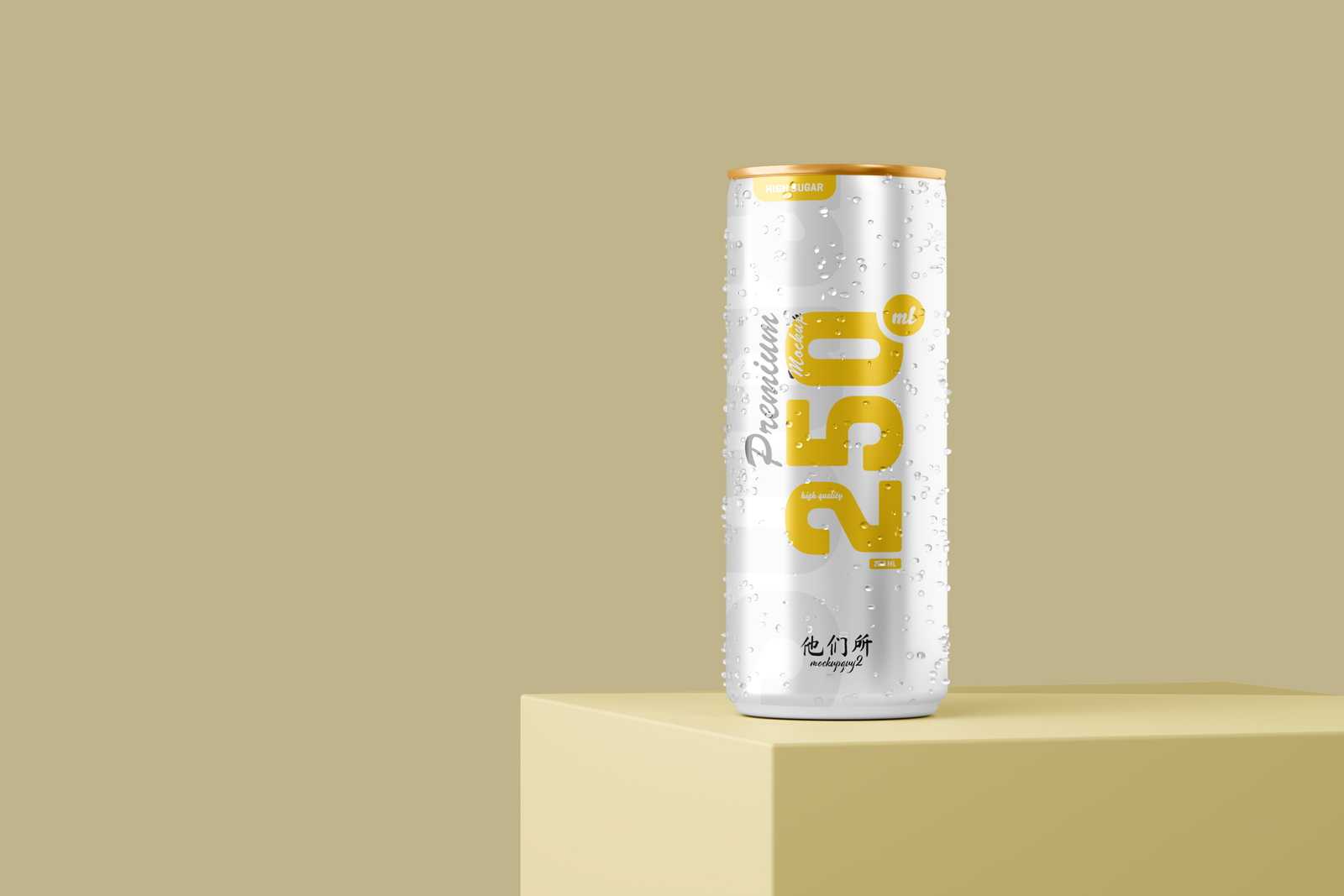 250ml Soda Can Mockup