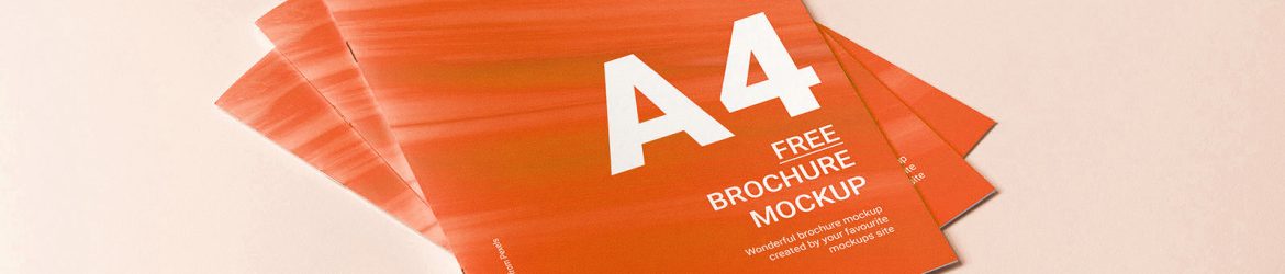 3 Free A4 Brochure Cover Mockup PSD set