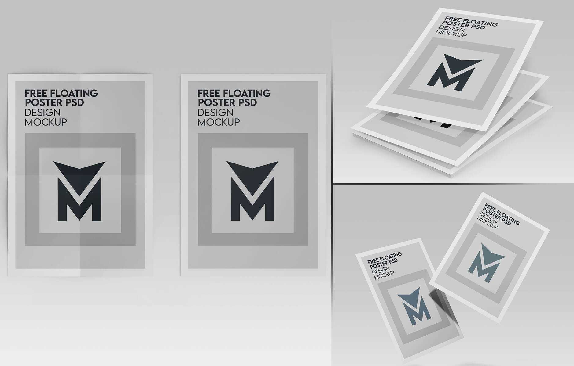 3 Free A4 Poster / Flyer Mockup PSD Files