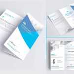 3 Free A4 Tri-Fold Brochure Mockups PSD all side angle view