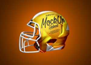 3 Free American Football Helmet Mockup PSD set