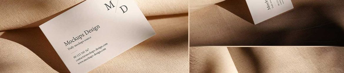 3 Free Business Card Mockup PSD on Linen Cloth 3 Free Business Card Mockup PSD on Linen Cloth
