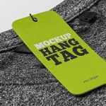 3 Free Clothing Hang Tag Mockup on a T-Shirt PSD