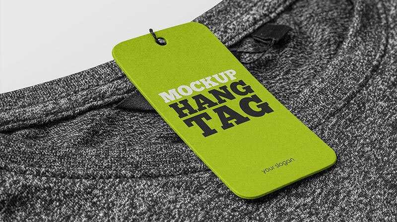 3 Free Clothing Hang Tag Mockup on a T-Shirt PSD