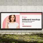 3 Free Concrete Wall Billboard Mockup PSD Files
