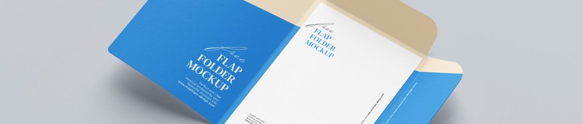 3 Free Flap Folder Mockups PSD set