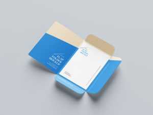 3 Free Flap Folder Mockups PSD set