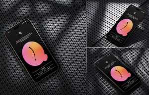 3 Free iPhone 16 Pro Mockup PSD Files Dark Theme