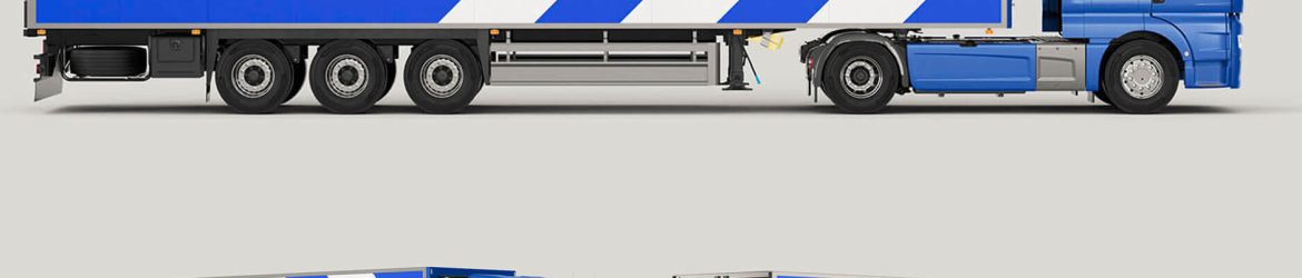 3 Free Large Cargo Truck Mockup PSD
